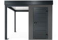 GARDEON® Mini zahradní domek s dveřmi Hörmann a přístřeškem na levé straně